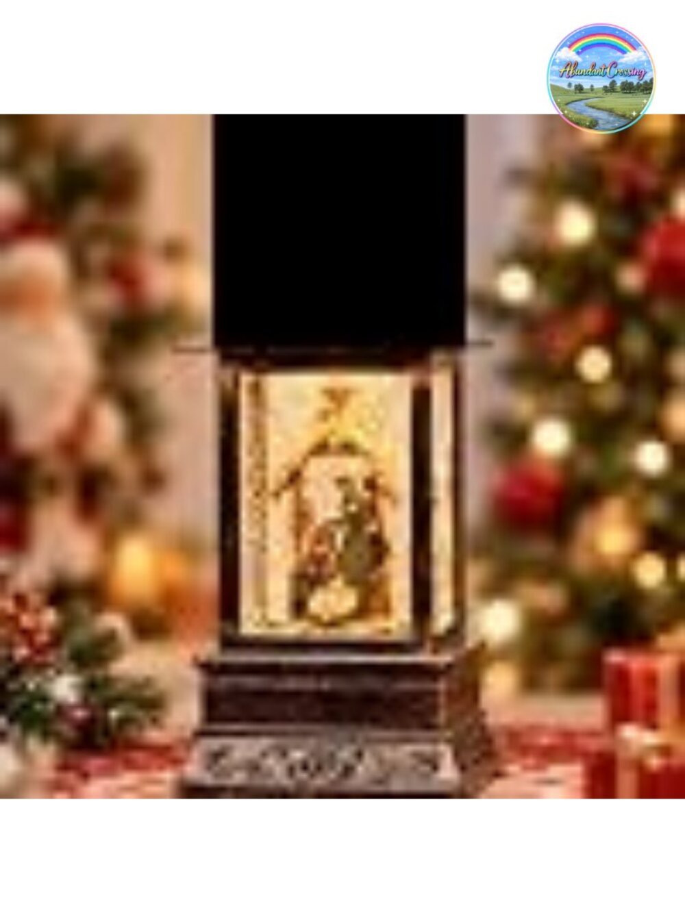 Eyrosa Nativity Snow Globe Musical Lighted Lantern Glitter Timer USB